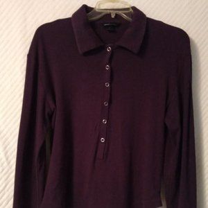 purple collared shirt long sleeves XL snaps